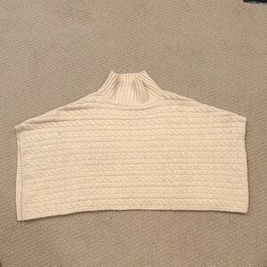 Anthropologie Cream Cable Knit Poncho